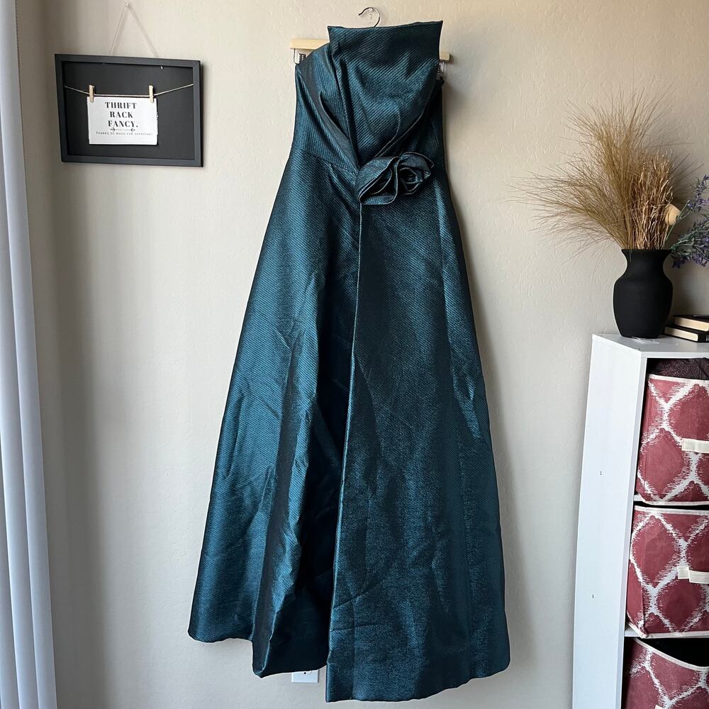 NEW Alexander by Daymor Evening Gown Blue Strapless Maxi Formal Dress‎ Size 6